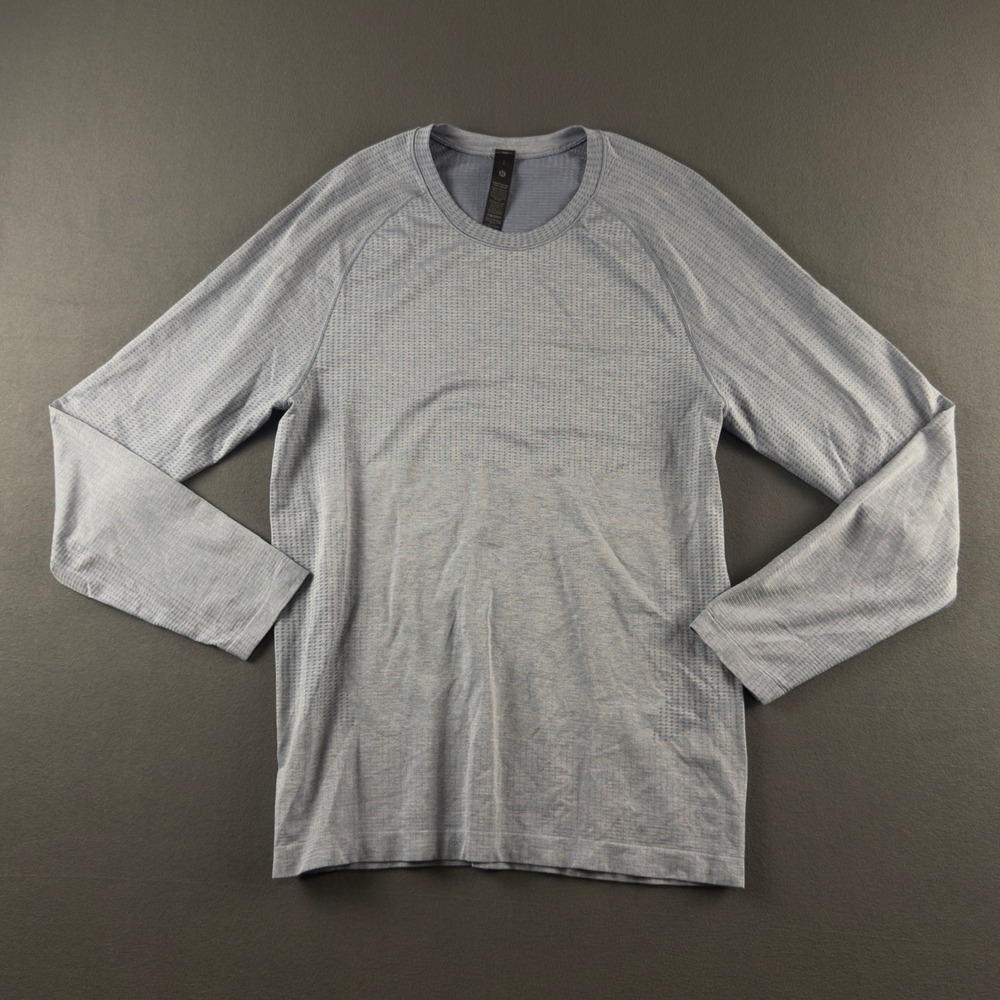 Lululemon Metal Vent Tech Long Sleeve Shirt Mens Small Blue LM3FHKS Workout